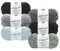 Lion Brand Yarn - Heartland - 6 Skein Assortment with Needle Gauge (Salt & Pepper)